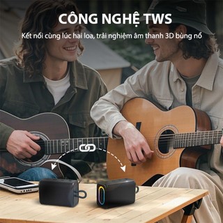 Loa Bluetooth Mini ROBOT RB180 Công Suất 5W Đèn Led RGB, Kháng Nước, TWS Tiện Lợi Âm Bass Mạnh - Bảo Hành 1 Đổi 1