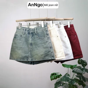 Chân váy jean nữ sành điệu, có lót trong không giãn Anngo - AT519
