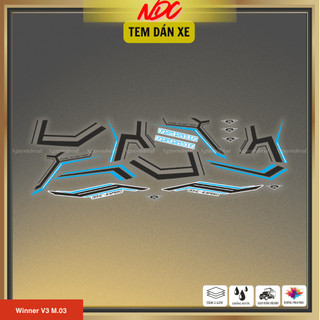 Tem xe Winner v3 mẫu DOHC thiết kế với decal 3 lớp dày dặn, bền màu M03
