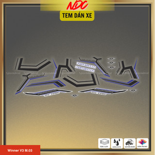 Tem xe Winner v3 mẫu DOHC thiết kế với decal 3 lớp dày dặn, bền màu M03