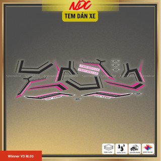Tem xe Winner v3 mẫu DOHC thiết kế với decal 3 lớp dày dặn, bền màu M03