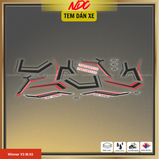Tem xe Winner v3 mẫu DOHC thiết kế với decal 3 lớp dày dặn, bền màu M03