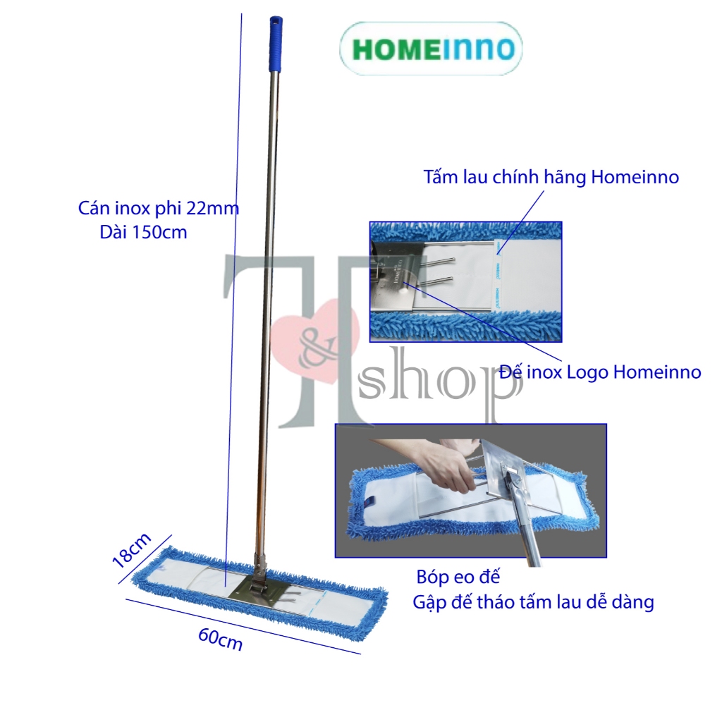 Tổng Hợp Các Size Cây Lau Nhà CÁN THẲNG Dài 150cm Bẹ Inox Tấm Lau San Hô 45cm/ 50cm/ 60cm/ 80cm/ 90cm