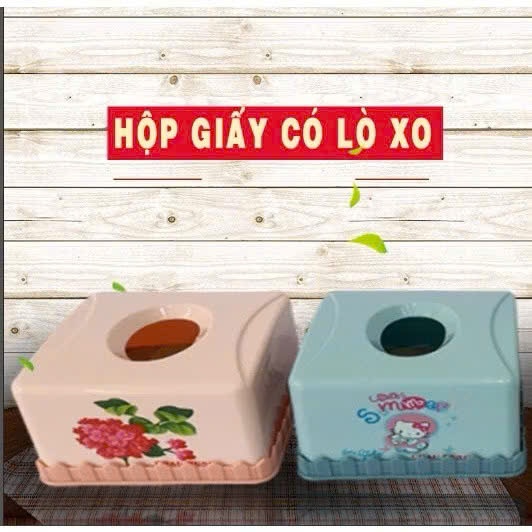 Hộp Đựng Giấy Ăn Có Lò Xo - Hộp Đựng Khăn Giấy Vuông Châu Hưng