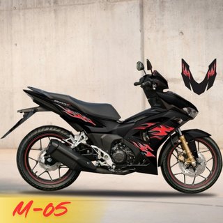 Decal tem xe Winner V3 mẫu ngọn lửa thiết kế trang trí với decal 3 lớp M05