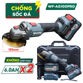 [ HÀNG CHÍNH HÃNG ] Máy Mài Góc WORKFIX WF- AG100PRO, động cơ không chổi than, có điều tốc, Đầu trục M10