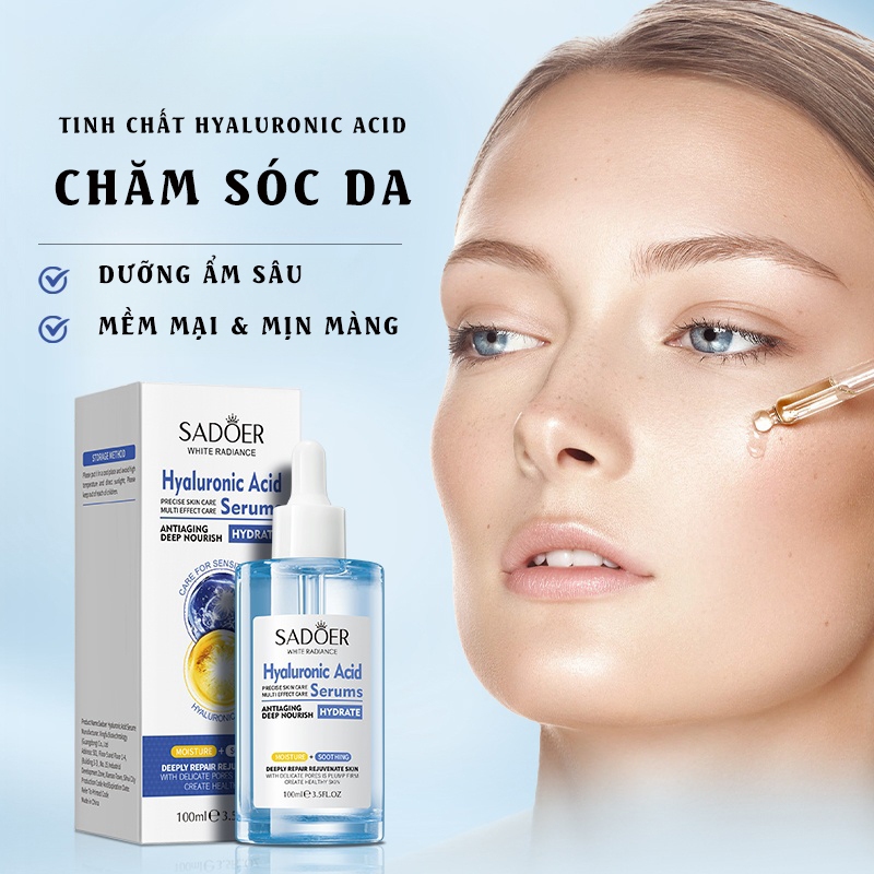 【100ml 】SERUM  Trẻ Hóa Da Hyaluronic Acid 1.5%, Trắng Da, Dưỡng Ẩm，siêu cấp ẩm & giảm nếp nhăn
