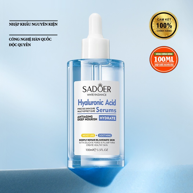 【100ml 】SERUM  Trẻ Hóa Da Hyaluronic Acid 1.5%, Trắng Da, Dưỡng Ẩm，siêu cấp ẩm & giảm nếp nhăn