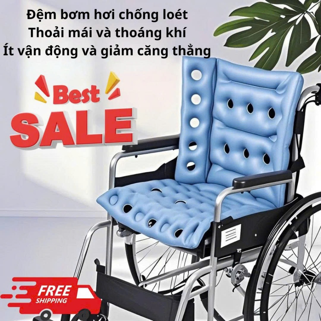 Đệm ngồi xe lăn chống loét  thoáng khí– hỗ trợ người bệnh, người già , người ngồi làm văn phòng lâu hoặc ngồi lái xe