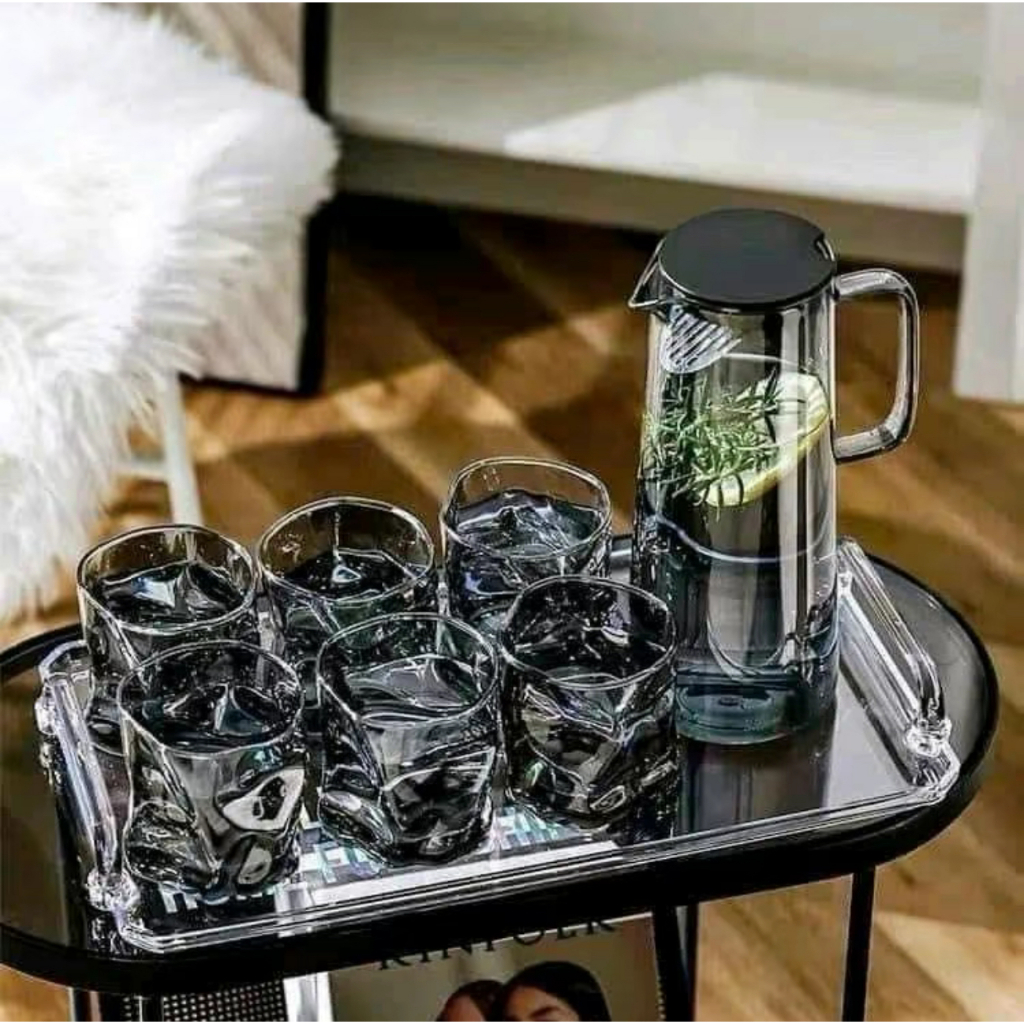 Bộ Bình Cốc Thuỷ Tinh Uống Nước Cao Cấp Dung Tích 1500ml