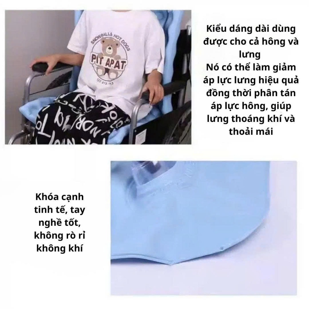 Đệm ngồi xe lăn chống loét  thoáng khí– hỗ trợ người bệnh, người già , người ngồi làm văn phòng lâu hoặc ngồi lái xe