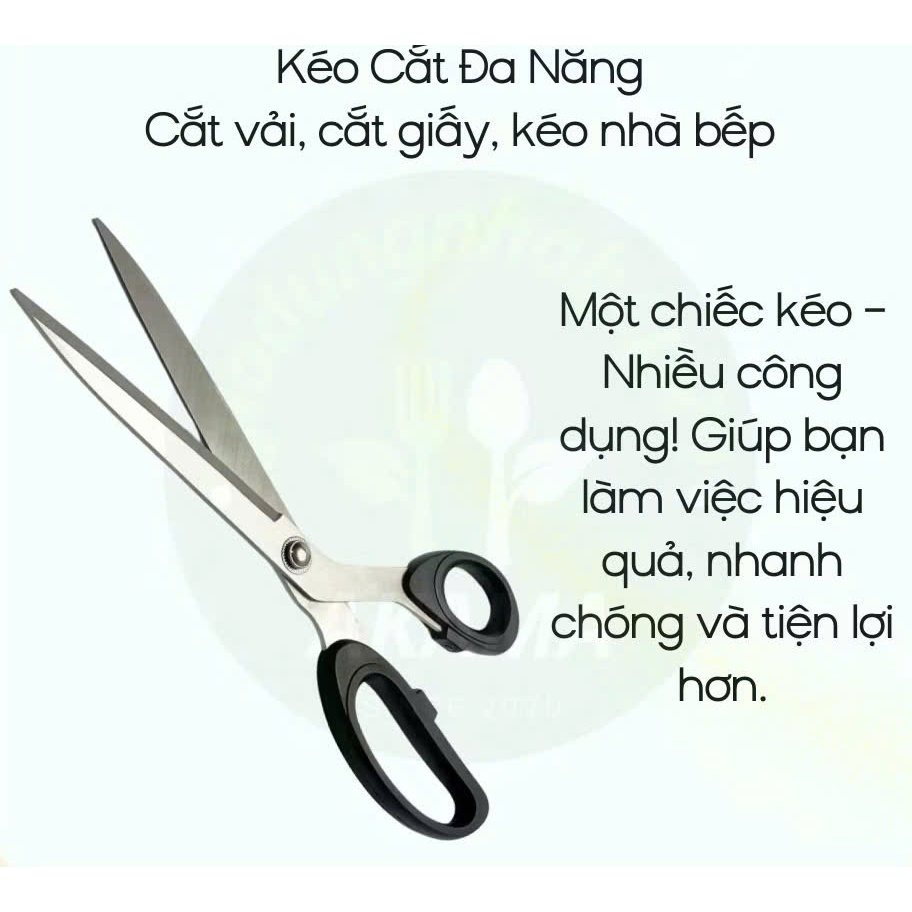 Kéo Cắt Vải, Kéo Thợ May Lưỡi Thép Không Gỉ, Kéo Văn Phòng - Nhà Bếp Đa Năng
