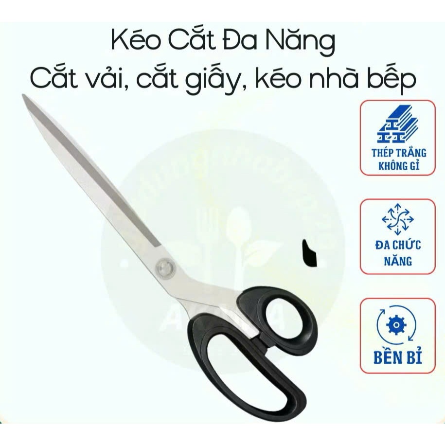 Kéo Cắt Vải, Kéo Thợ May Lưỡi Thép Không Gỉ, Kéo Văn Phòng - Nhà Bếp Đa Năng