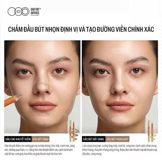 [OOO] Bút Tạo Khối 2 Đầu OUT OF OFFICE - Kem Highlighter Tạo Khối Mặt, Viền Mũi, Làm Bóng Và Sáng Da
