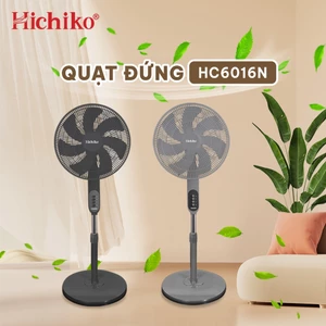 Quạt điện cây đặt sàn 7 cánh Hichiko 3 chế độ gió HC6016N, công suất khỏe, quạt êm ái