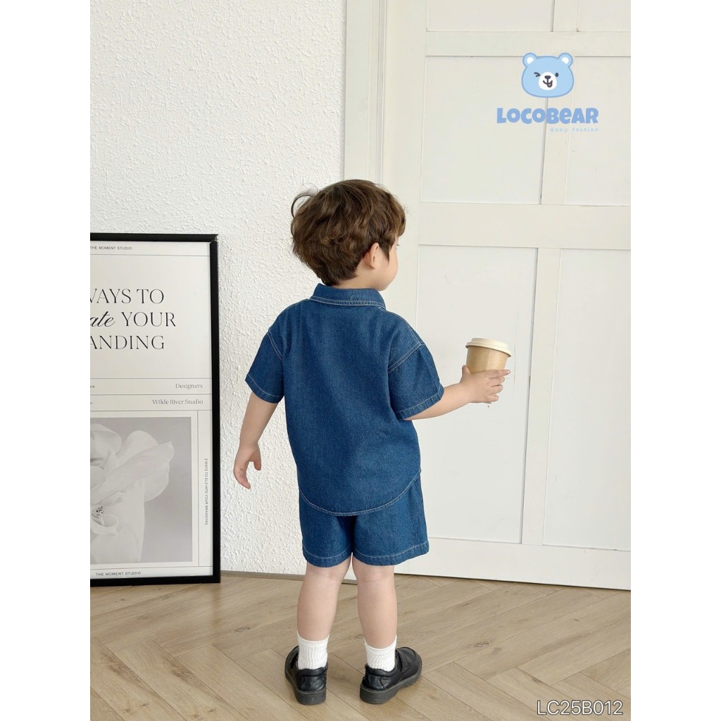 Set jeans 3 chi tiết (áo phông, áo bò, quần) cộc tay bé trai, set bộ đi chơi cá tính