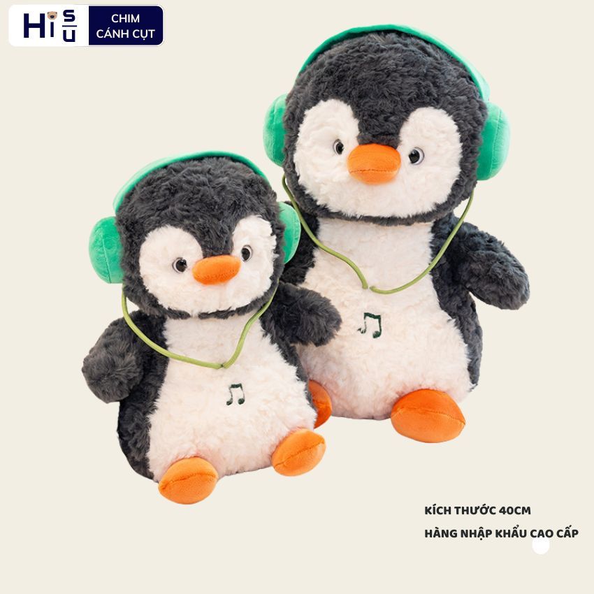 Gấu Bông Gà.Chim Cánh Cụt Đep HeadPhone Đáng Yêu,Thú Nhồi Bông Chim Cánh Cụt và Gà Con Âm Nhạc