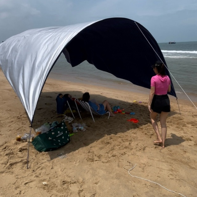 Lều bay đi biển gấp gọn loại CHỐNG UV ĐẶC BIỆT  , TRÁNG BẠC,- CHỐNG NẮNG MẠNH ( trơn hoặc in cánh ngẫu nhiên )