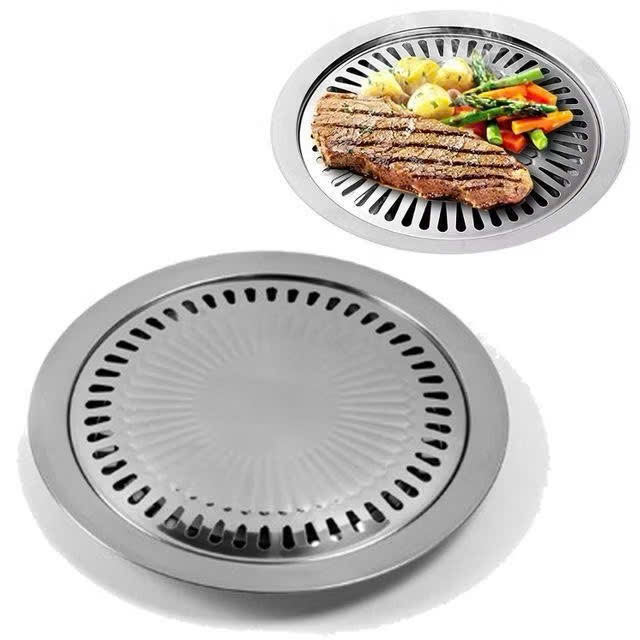 Vỉ Nướng Hút Dầu Mỡ, Vỉ Nướng Inox Tròn 2 Mảnh