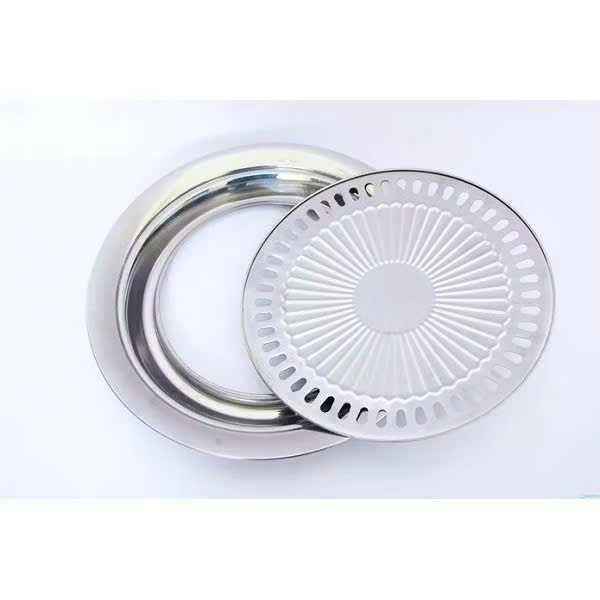 Vỉ Nướng Hút Dầu Mỡ, Vỉ Nướng Inox Tròn 2 Mảnh