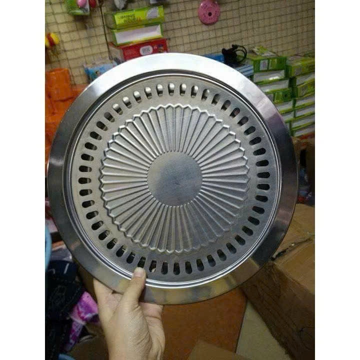 Vỉ Nướng Hút Dầu Mỡ, Vỉ Nướng Inox Tròn 2 Mảnh
