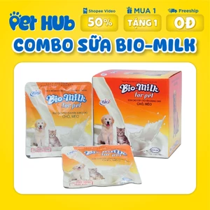 Combo 10 & 5 Gói Sữa Bio Milk Cao Cấp 100g Cung Cấp Canxi Cho Chó Mèo Con Sơ Sinh, Thú Cưng Mang Bầu