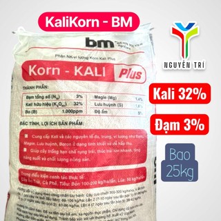Phân bón KaliKorn - BM Korn Kali Plus bao 25kg (Kali 32%, Đạm 3%) - Giúp cây ra hoa,  tăng năng suất