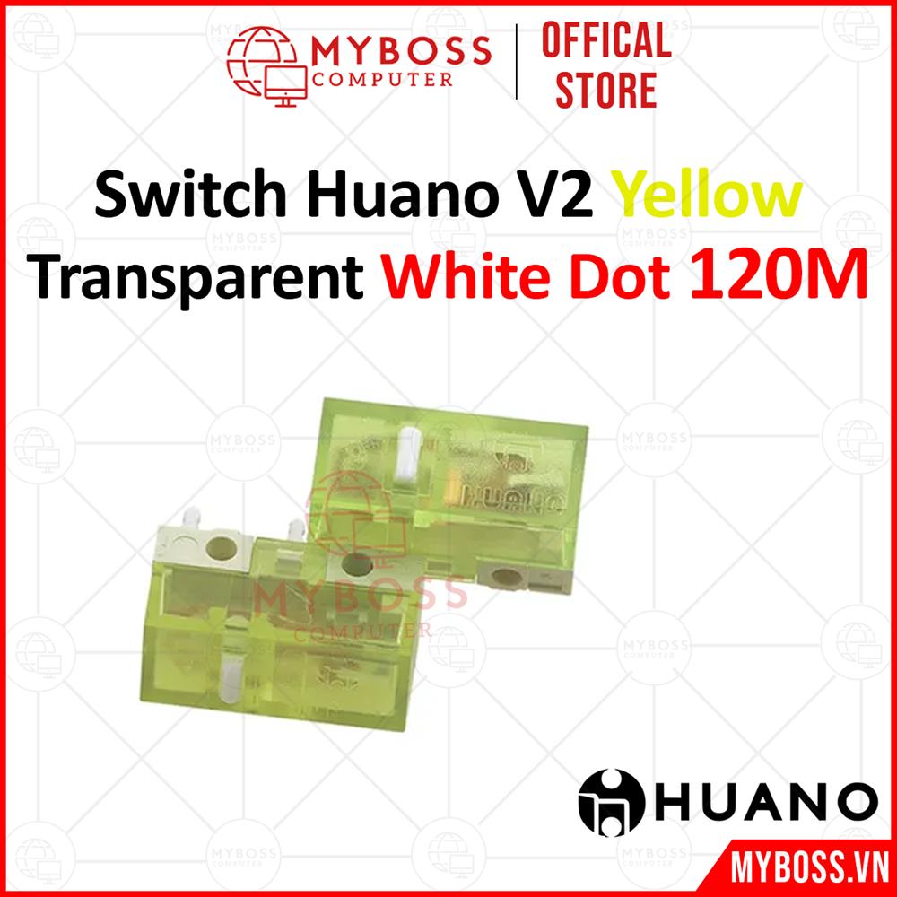 Nút Click Chuột/ Switch Chuột Huano Transparent 120M Yellow Shell White ...
