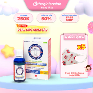 Omega 3 DHA Bioamicus 30ml – Bổ Mắt & Não Cho Bé Từ 0 Tháng Tuổi SSĐT