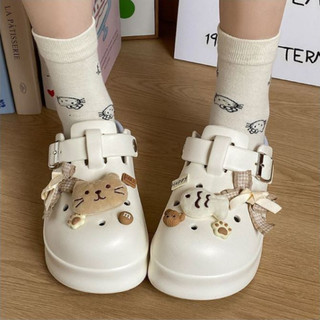 Dép sục nữ đế cao 5cm kèm charm Cá mèo bông SR V2 kiểu sandal dễ thương năng động Mita CS-197