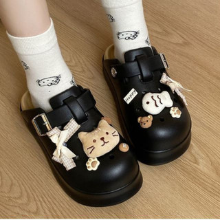 Dép sục nữ đế cao 5cm kèm charm Cá mèo bông SR V2 kiểu sandal dễ thương năng động Mita CS-197