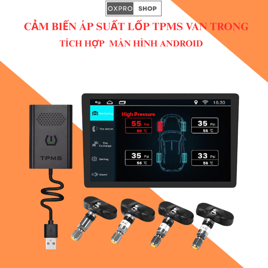 Cảm biến áp suất lốp van trong TPMS dùng cho màn hình Android Hàng ...