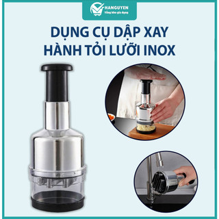 Dụng cụ dập xay hành tỏi ớt nhựa và inox không gỉ tiện lợi nhà bếp