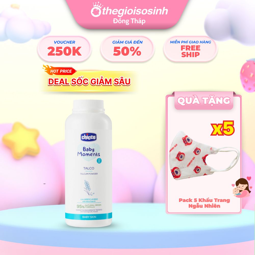 Phấn Rôm CHICCO Cho Bé Sơ Sinh | Nhập Khẩu Chính Hãng Từ Ý SSĐT