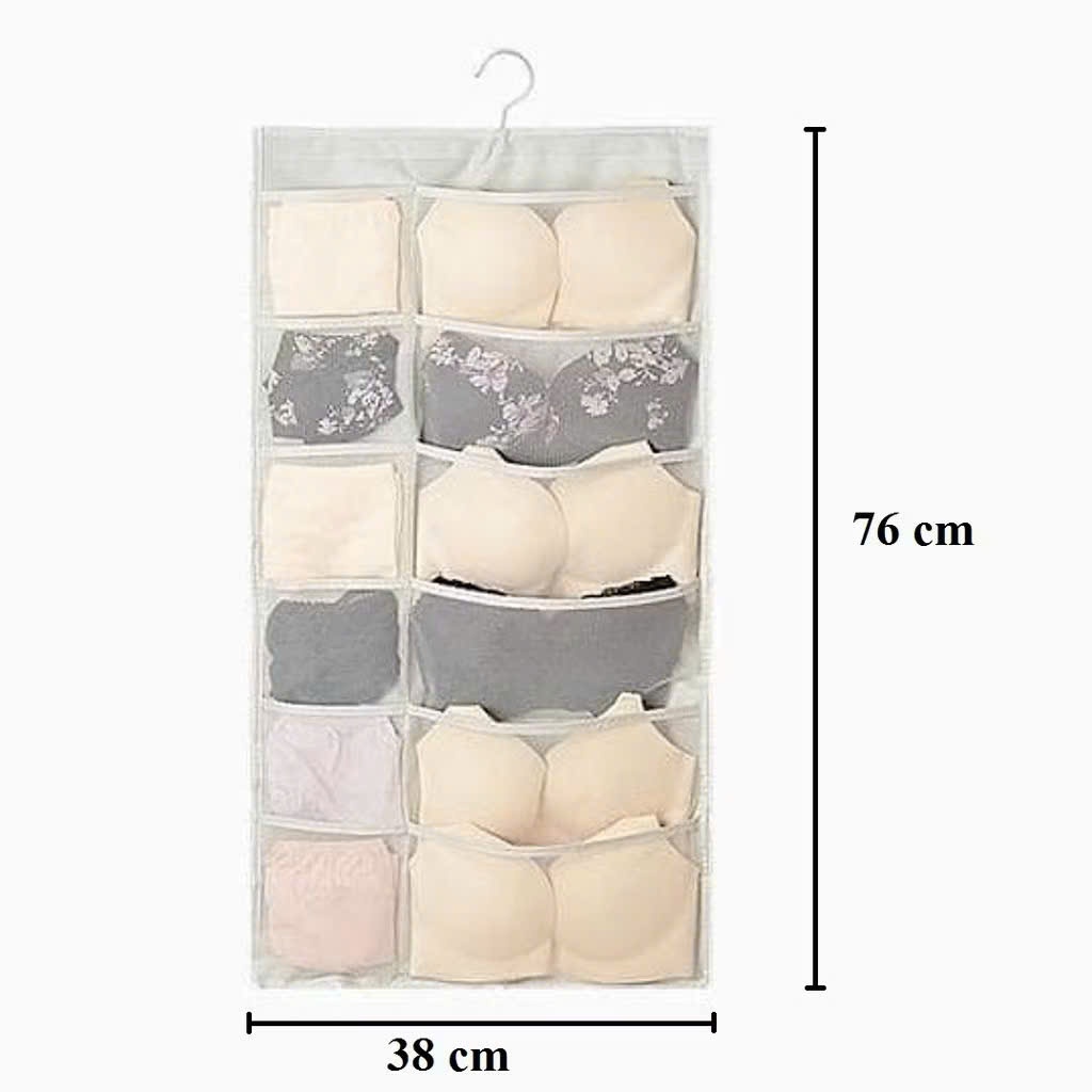 Túi Đựng Tất Vớ, Đựng Đồ Lót 2 Mặt Nhiều Ngăn Tiện Lợi