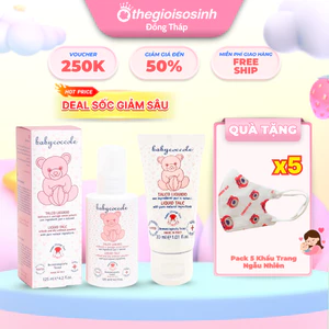 Phấn Rôm Dạng Nước Babycoccole 0M+ 125ml / 30ml 👶 – Dịu Nhẹ, Ngăn Hăm, Không Bụi Phấn – Nhập Khẩu Từ Italy SSĐT