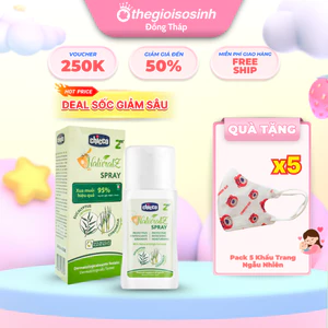 Gel Xịt Bảo Vệ Da Chiết Xuất Tinh Dầu Tự Nhiên Chicco NaturalZ 60ml – Dịu Nhẹ, Tự Nhiên, An Toàn Cho Bé Từ 2 Tháng Tuổi