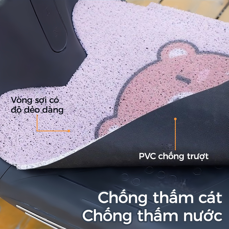 Có thể cắt thảm lót sàn xe máy điện thảm đa năng hoạt hình thảm lót sàn xe điện gia đình