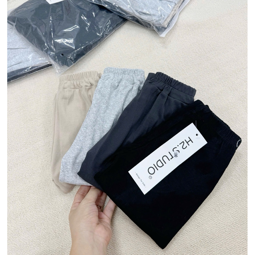 Set 4 quần jogger bé trai HH06 chất zip co giãn – quần trẻ em basic dễ phối đồ, size 90–150 (6–24kg)