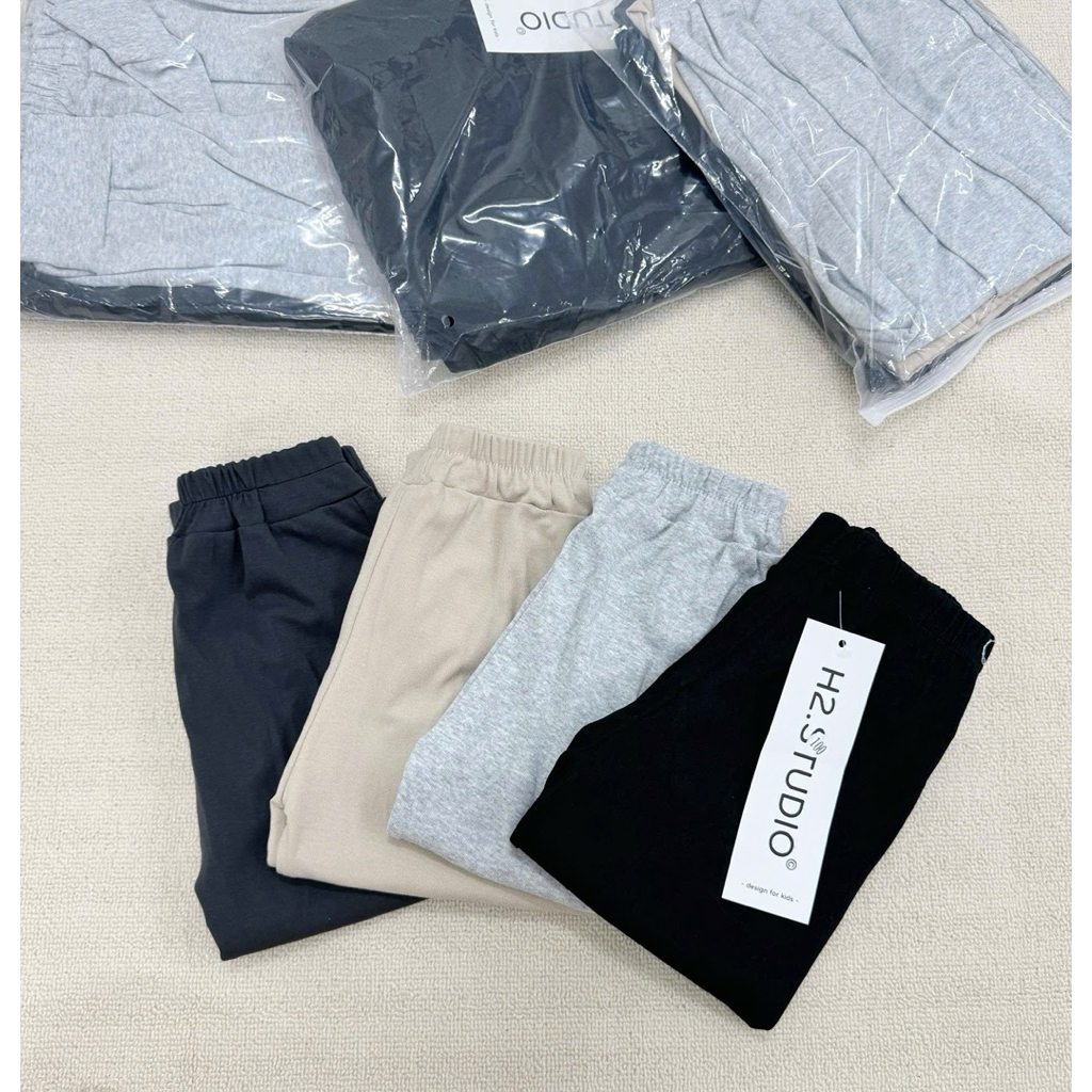 Set 4 quần jogger bé trai HH06 chất zip co giãn – quần trẻ em basic dễ phối đồ, size 90–150 (6–24kg)