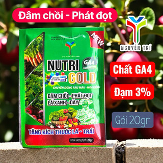 Phân bón Nutri Gold GA4 - Kích thích đâm chồi, phát đọt, lá xanh dày, tăng kích thước trái