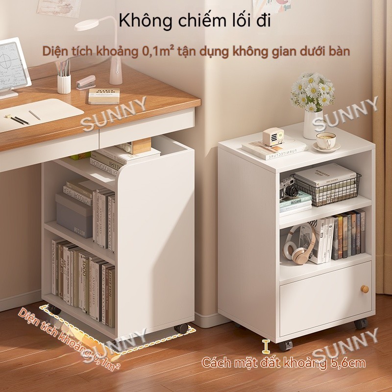 SUNNY Tủ Mini Dưới Bàn Có Bánh Xe - Kệ Gỗ Đựng Tài Liệu, Tủ Lưu Trữ Đa Năng