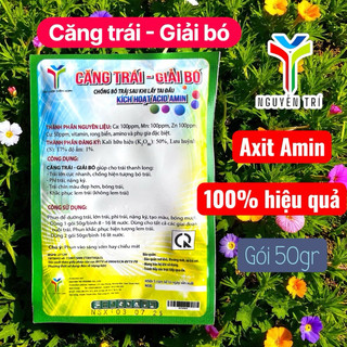 Phân bón Kali Axit Amin Chống bó trái - Giải bó trái, trái lớn nhanh, phì trái, nặng ký gói 50gr