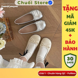Giày bệt nữ da PU tổng hợp dệt vải đế cao su cao cấp thoải mái êm ái tiểu thư