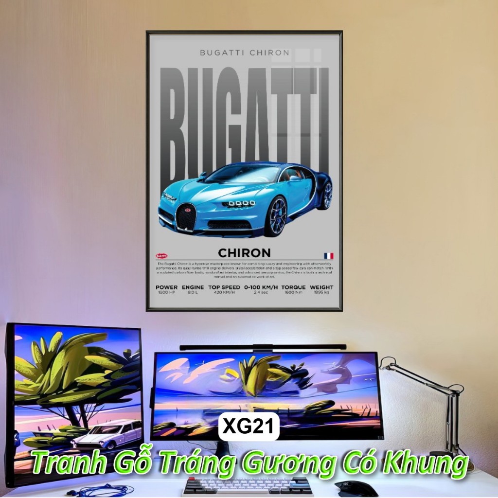 Poster Siêu Xe Mercedes-Benz, Lamborghini,Bugatti treo tường khung Composite decor trang trí phòng khách, studio, cửa hà