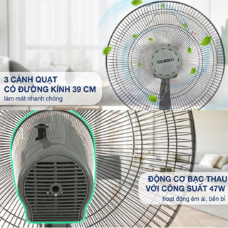 Quạt Điện Đứng Senko L1638 Chính Hãng Công Suất 47W Với 3 Tốc Độ Gió, Bảo Hành 2 Năm