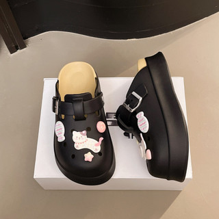 Dép sục nữ đế cao 5cm kèm charm Mèo cá chạy SR V2 kiểu sandal dễ thương năng động Mita CS-198