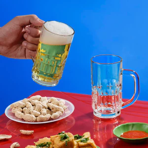 Bộ 6 cốc uống nước thủy tinh LOTUS GLASS VTC50 -320ml trong suốt có quai cao cấp, an toàn