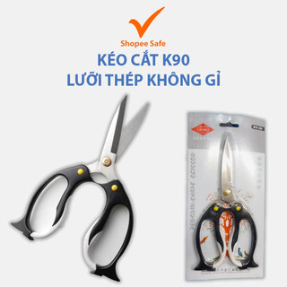 Kéo cắt thép không gỉ K90 cán nhựa sắc bén cắt thực phẩm vải giấy