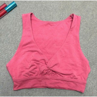 Áo tập thể thao, áo tập gym,yoga cho nữ nhún xoắn trước ngực - chất cotton mềm mại thấm hút mồ hôi